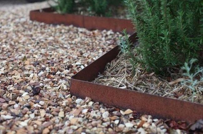 Weathered Metal Garden Edges