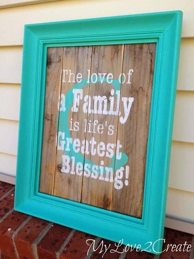 Aqua Framed Family Wood