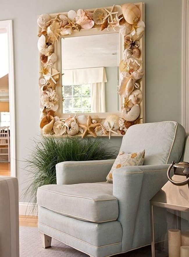 Coastal Mirror In Natural Shells