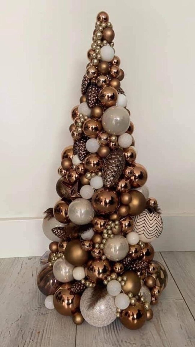 Gold And Pearl Cone Ornaments