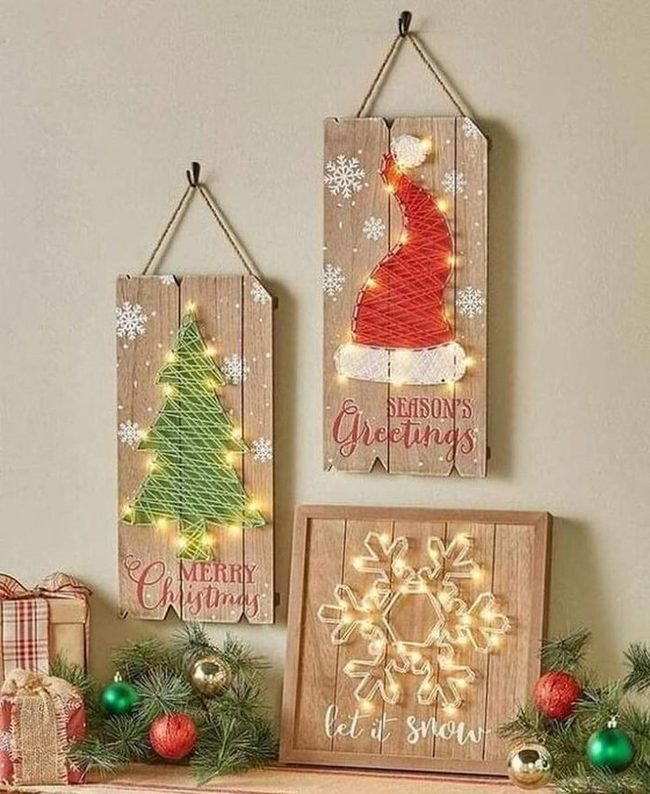Green String Tree With Red Accents
