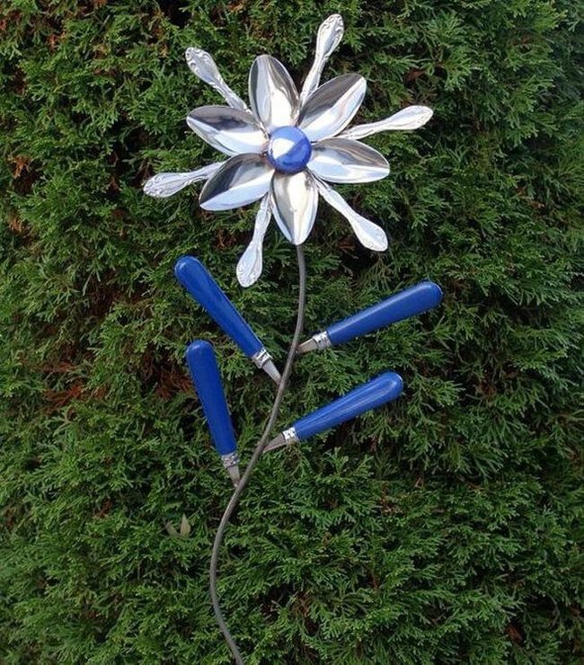 Silverware Flower Garden Art