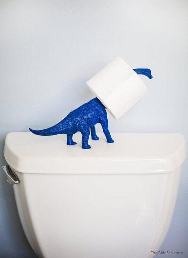 Blue Dinosaur Toilet Paper Holder