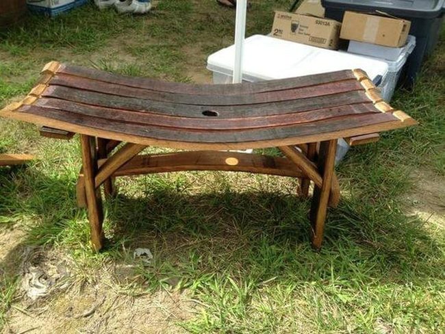 Curved Wood Garden Seat