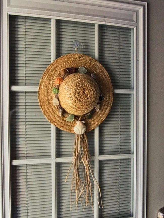 Shell-Adorned Straw Hat