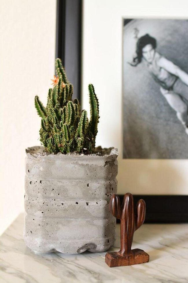 Concrete Planter Industrial Green