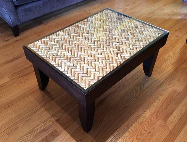 Cork Mosaic Wood Table