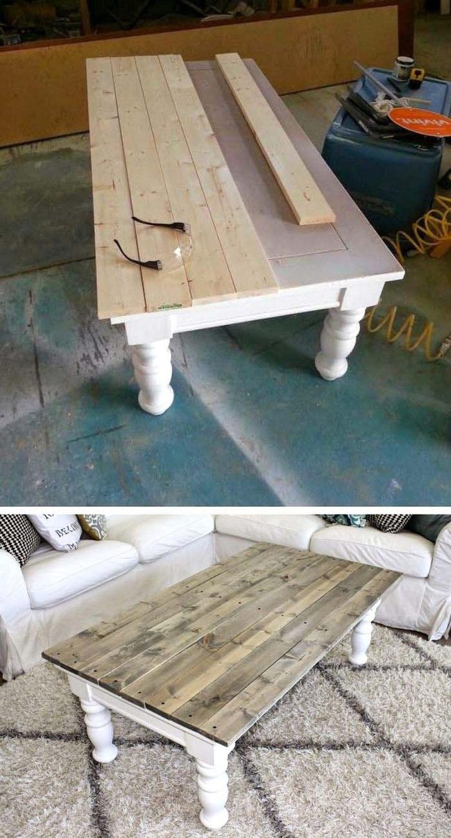 Weathered Wood Coffee Table Character