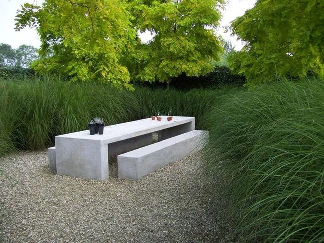 Gray Concrete Garden Retreat