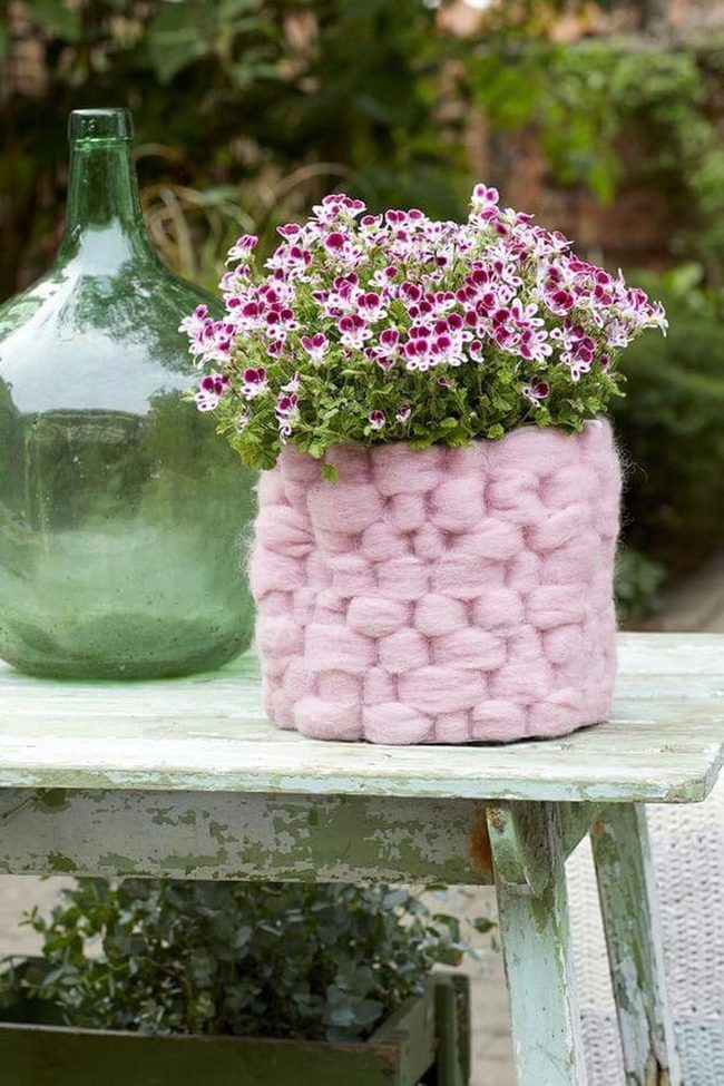 Knitted Fabric Flower Pots