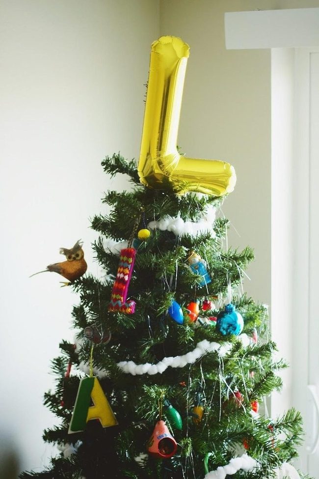 Gold Letter Christmas Tree