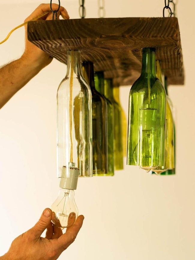 Glass Bottle Pendant Chandelier