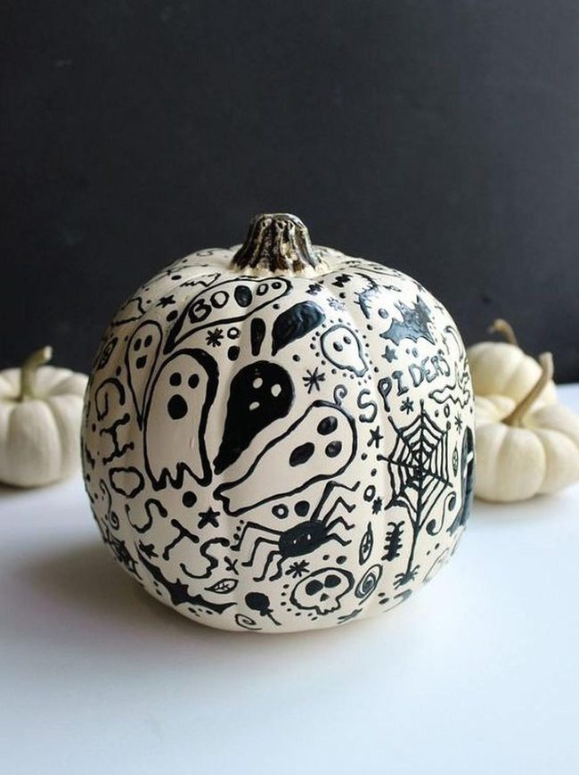 White Pumpkins, Black Doodles