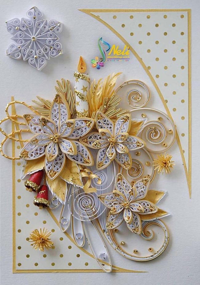 Golden Paper Spiral Elegance