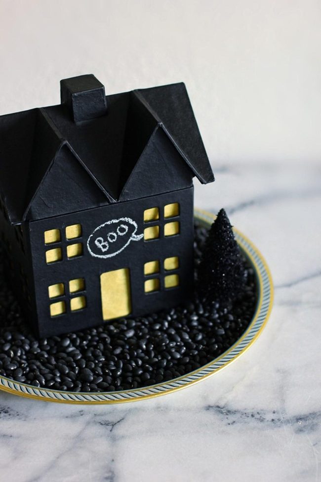 Black Bean Gingerbread Haunted House