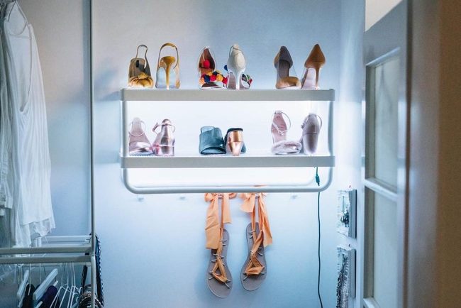 Illuminated Shoe Display Wall