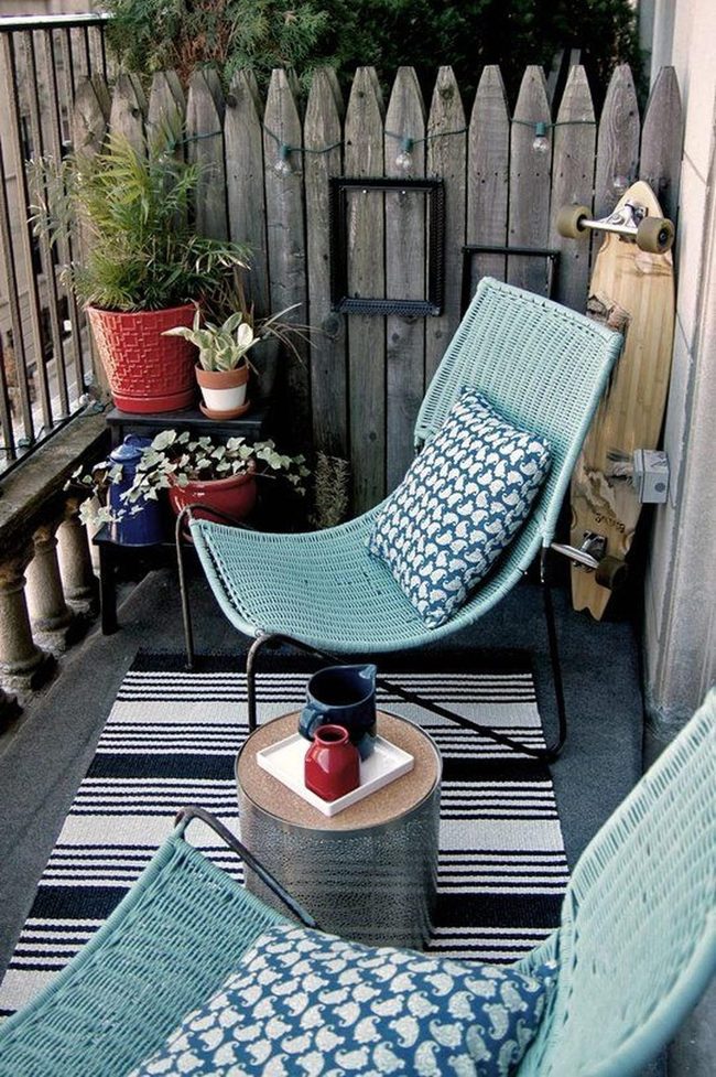 Light Blue Woven Balcony Retreat