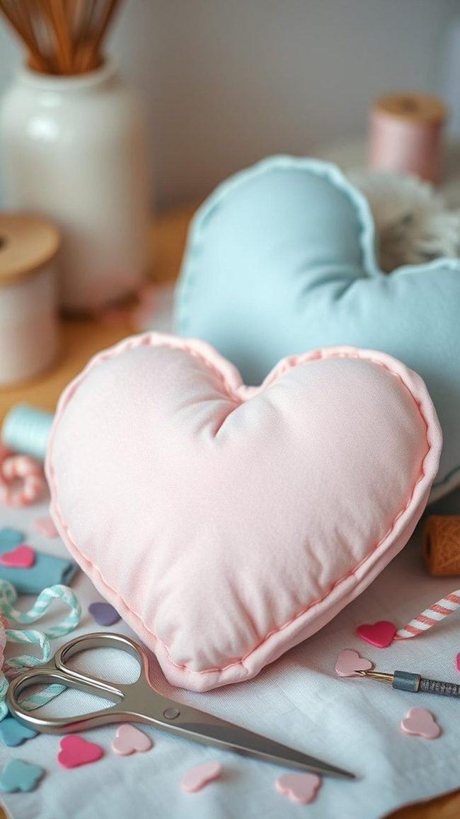 Patterned Red Cotton Hearts