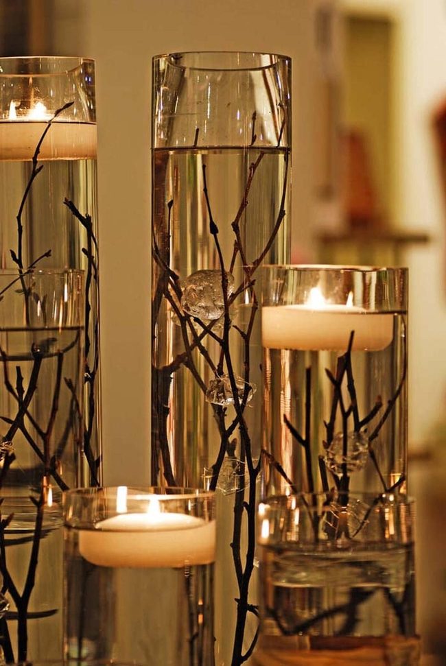 Candlelit Branches Over Water