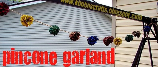 Multicolor Pinecone Garland Statement