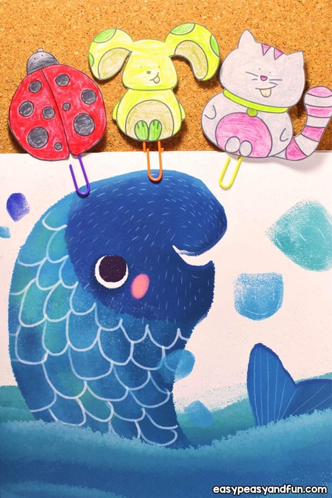 Blue Fish With Paper Clip Friends