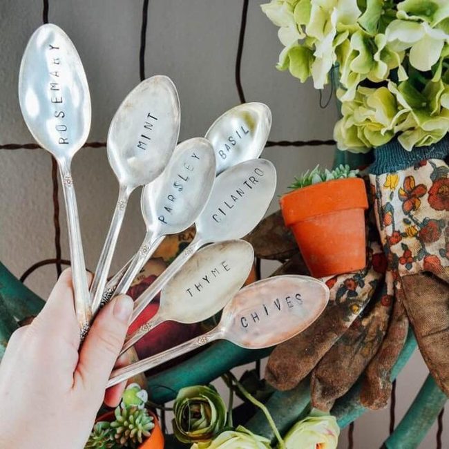 Weathered Silver Herb Markers