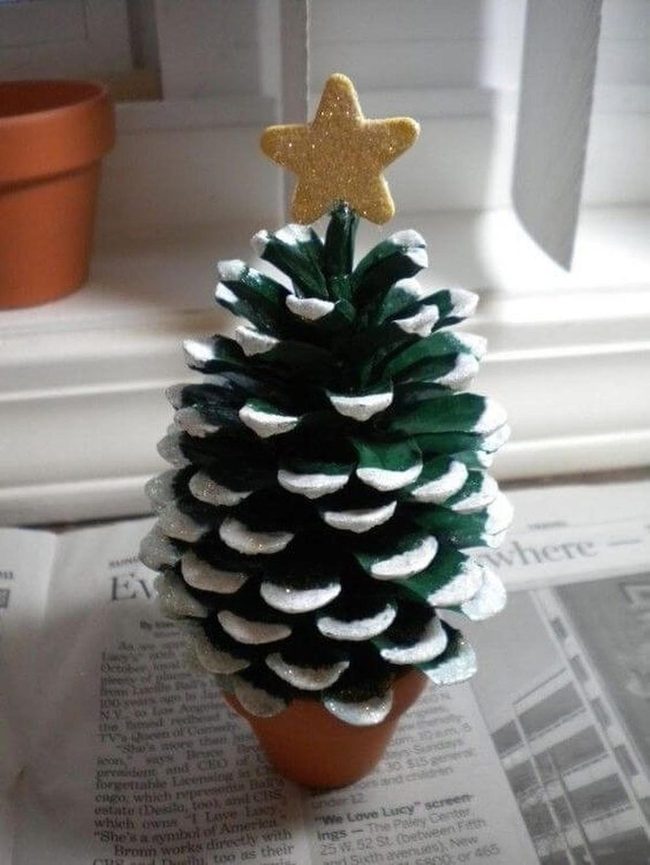 White-Dusted Pine Cone Tree