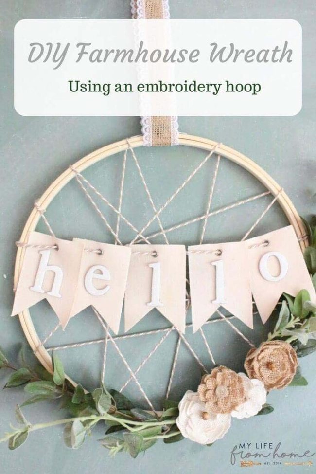 Striped Twine Hello Hoop