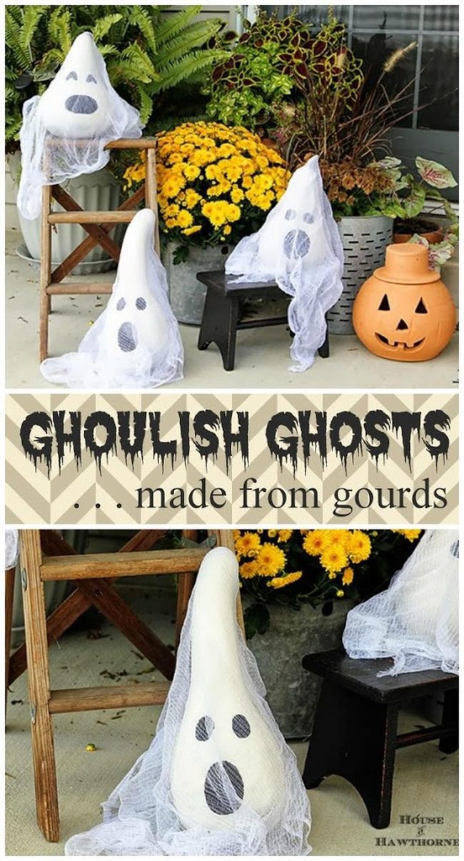 White Painted Gourd Ghosts