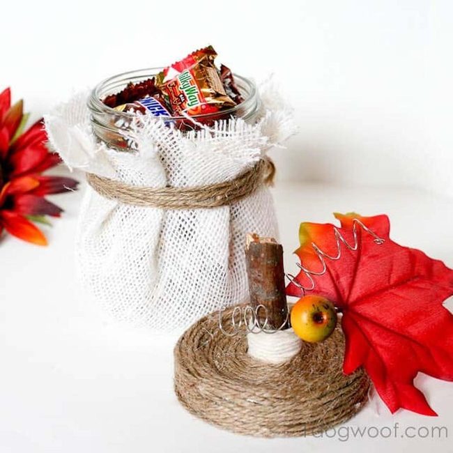 Twine-Wrapped Pumpkin Spice Jars