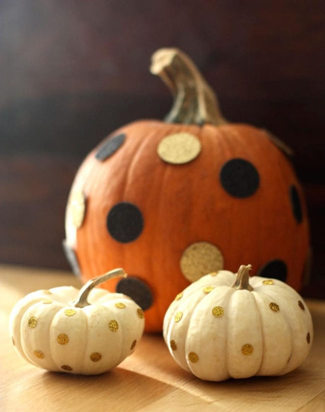 Orange Pumpkin With Gold Black Circles