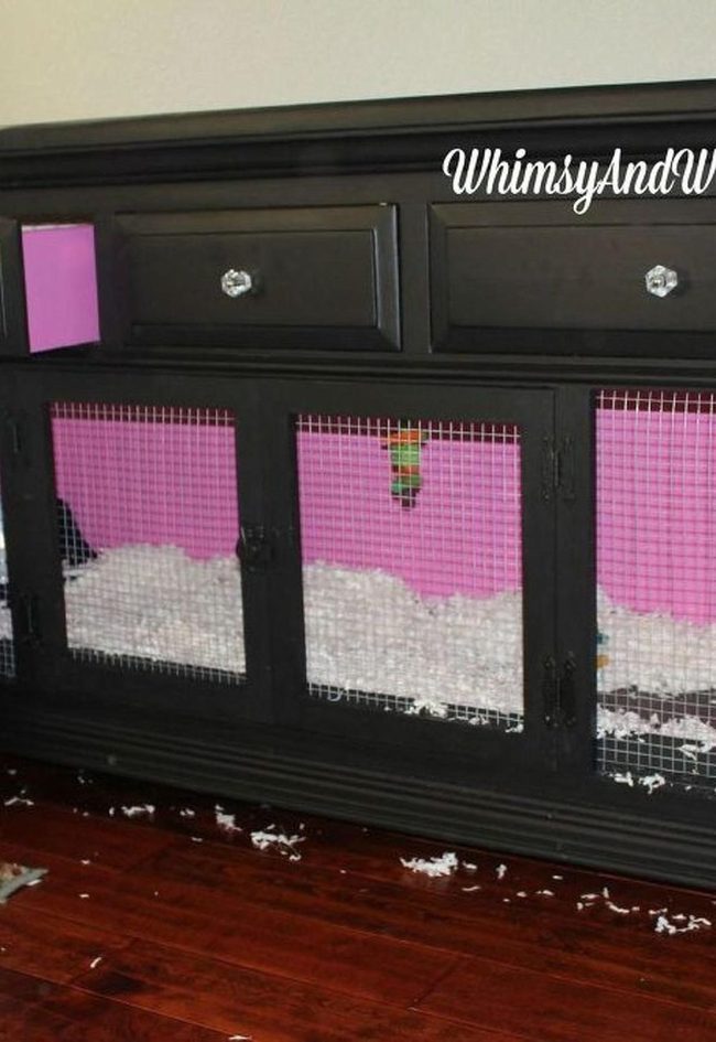 Black Wood, Neon Pink Hamster Haven