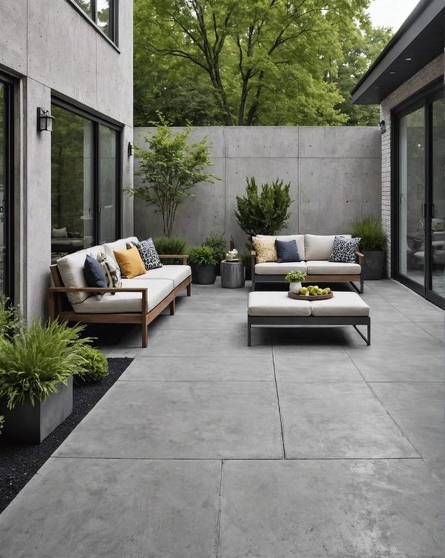 Gray Concrete Metal Patio