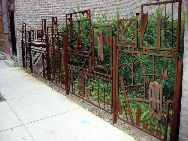Salvaged Tool Fence Boundary