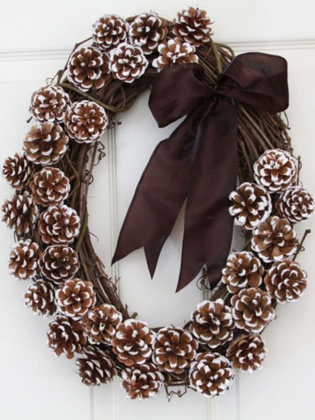 Frosted Pinecones And Brown Twigs
