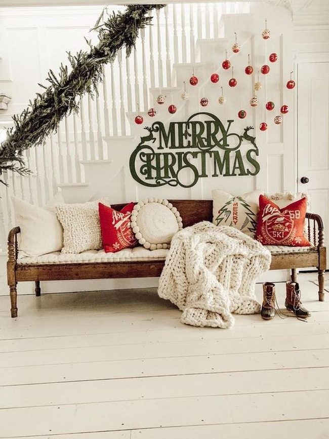 Red Cushions, Wooden Warmth