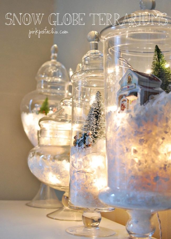 Glowing Glass Snow Globes