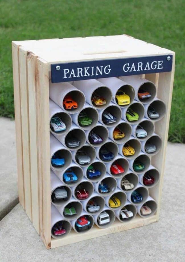 Wooden Toy Car Garage