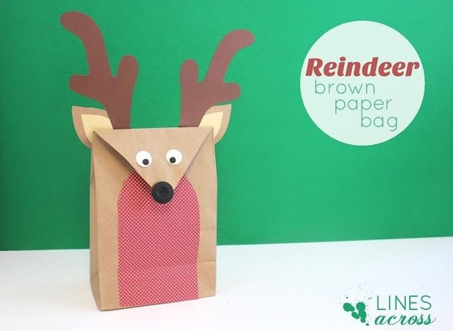 Brown Paper Reindeer With Antlers