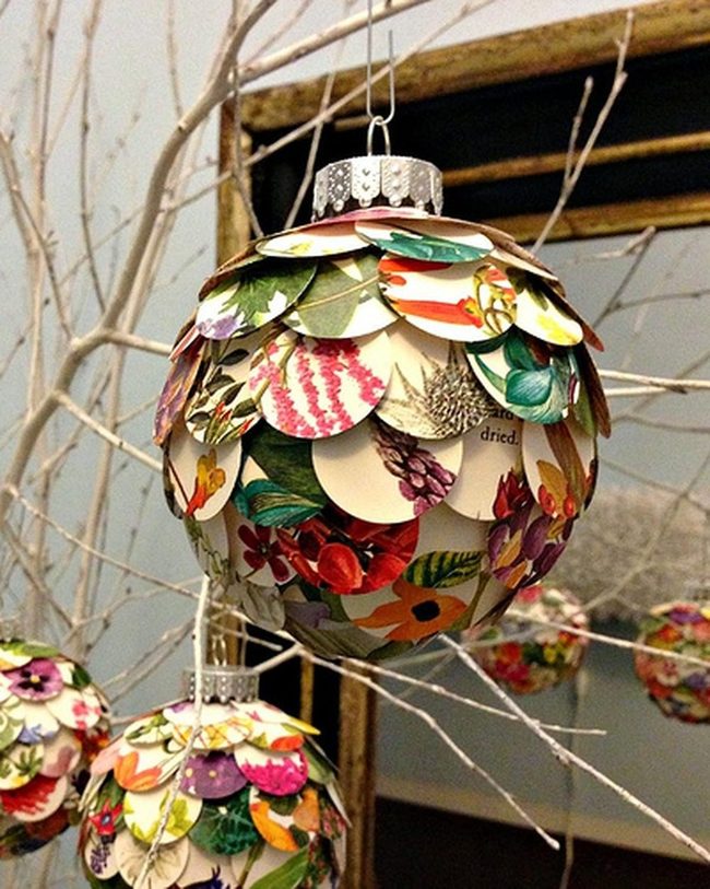 Floral Paper Ornaments On Branches