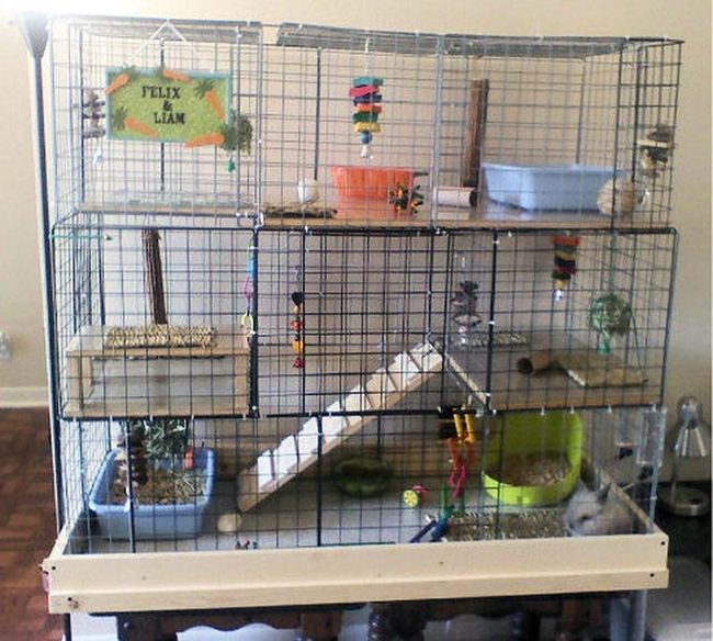 Multi-Level Pet Playground Wire Cage