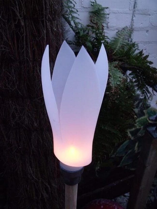 White Milk Jug Torch Flowers