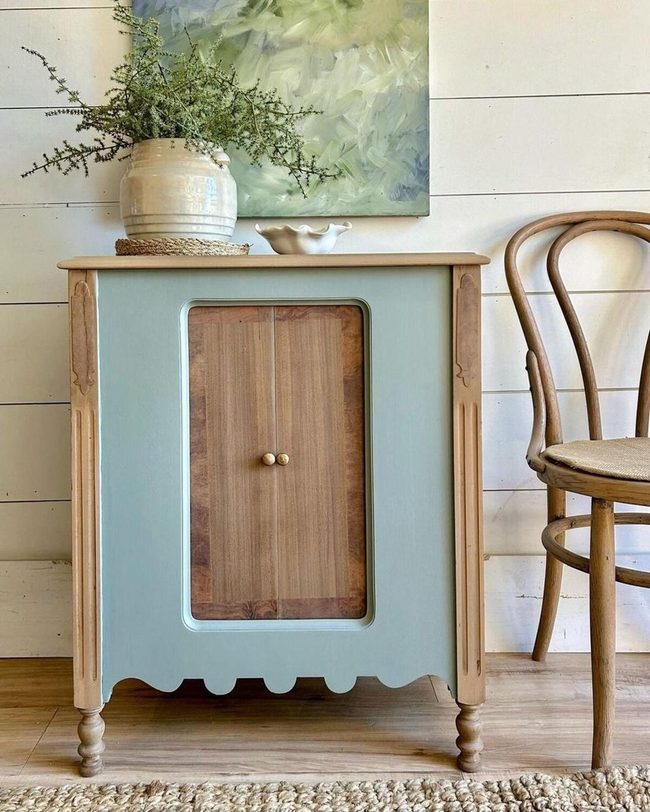 Vintage Radio Console Nautical Blue