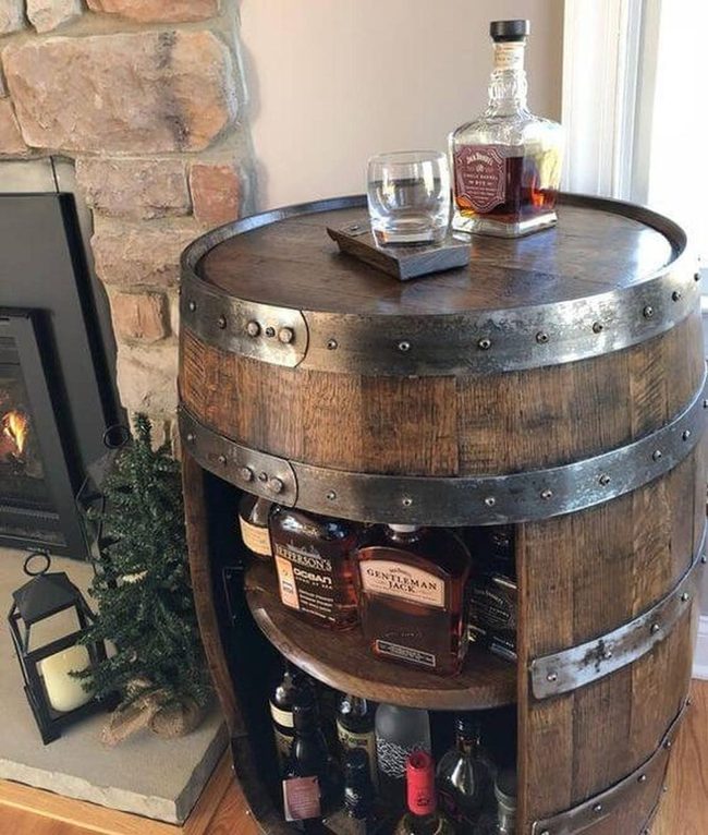 Wine Barrel Storage Table