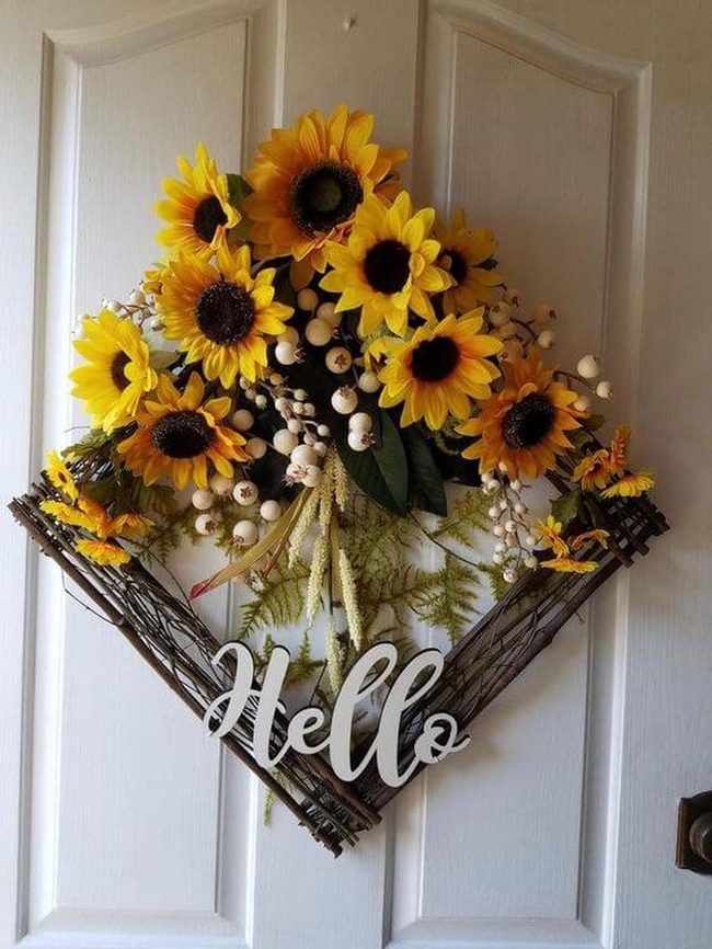 Golden Sunflower Autumn Wreath