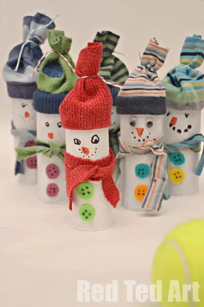 Striped Knit Snowmen Ornaments
