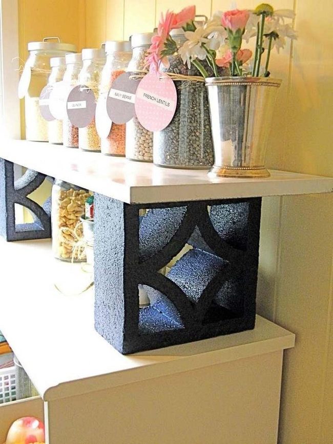 Painted Cinder Block Storage
