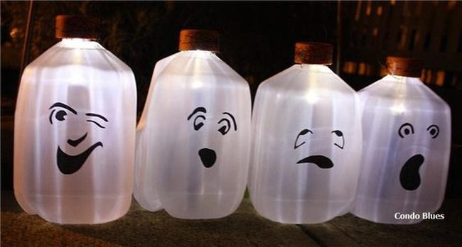 Glowing Milk Jug Faces