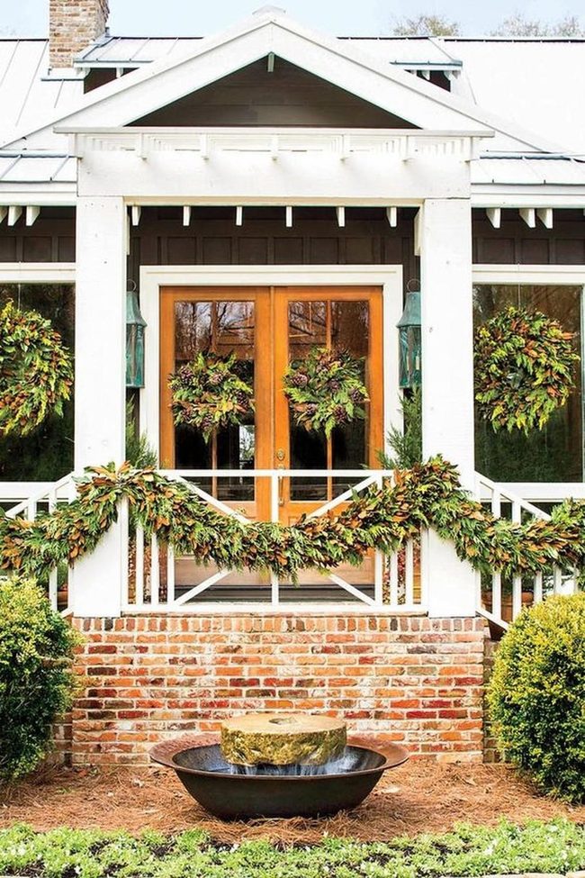 Brick Porch With Central Fire Pit