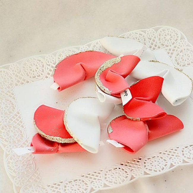Golden Pink Fortune Cookies